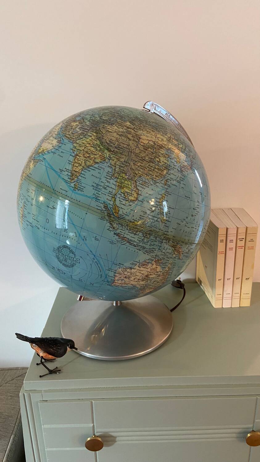 Very large luminous terrestrial globe Hercules 1960