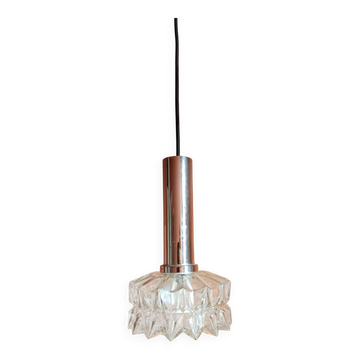 Suspension space age chrome et verre Allemagne 1970