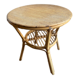 Rattan and bamboo table 60s
