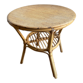 Table rotin et bambou années 60