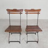 Lot de 2 chaises pliantes, chaises de jardin, années 1930