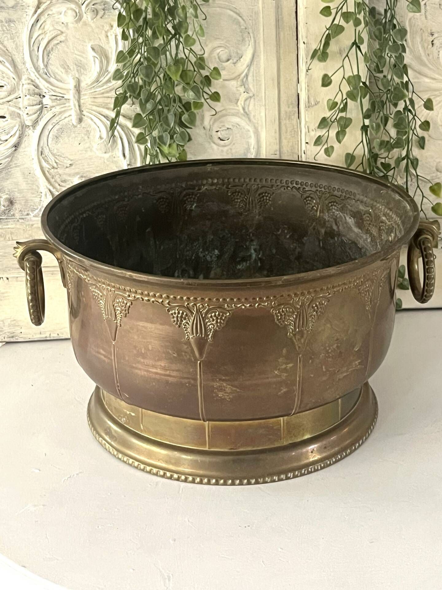 Ice Bucket, French Brass & Copper Champagne Vasque