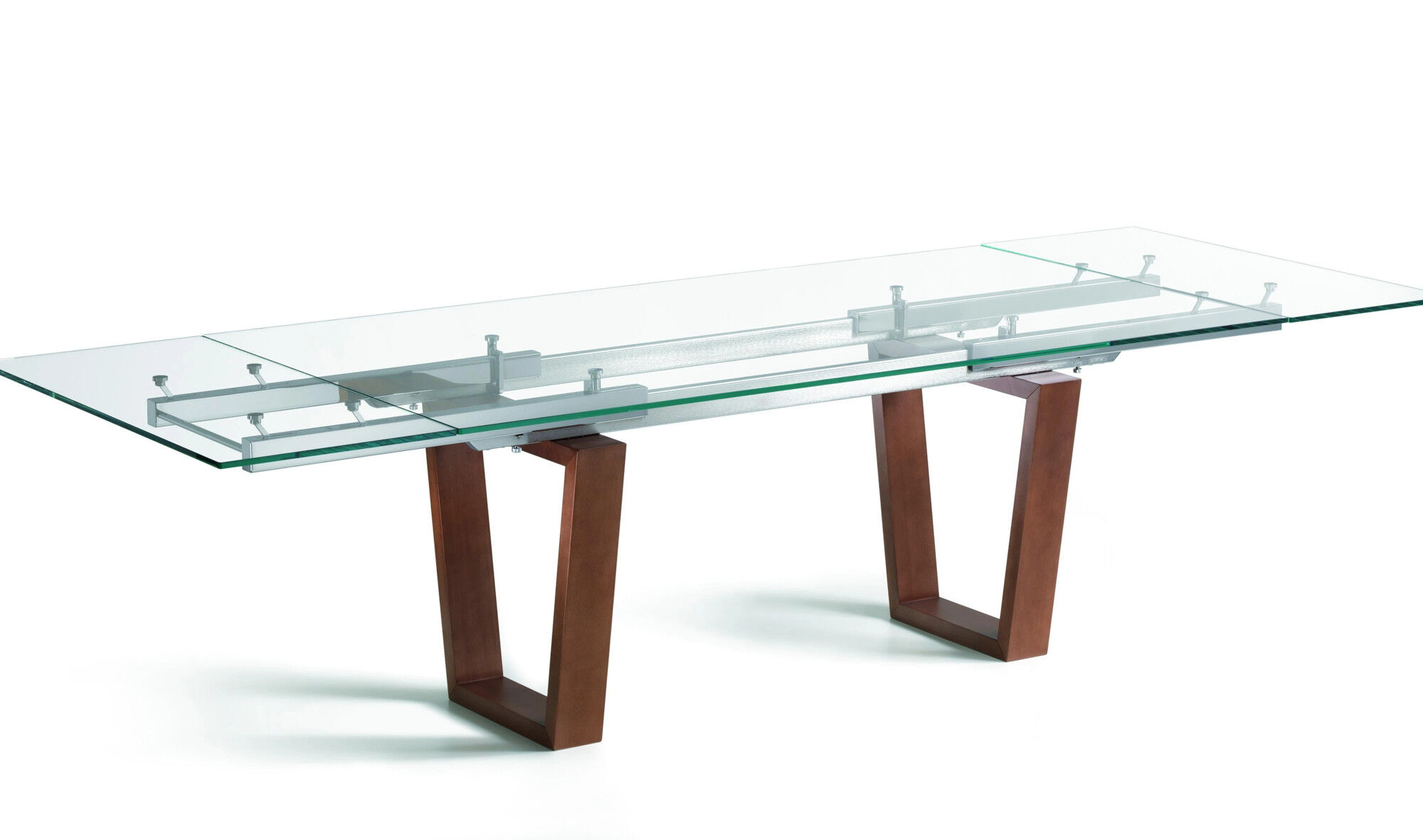 Tara dining table by Cattelan Italia glass top and extension cords