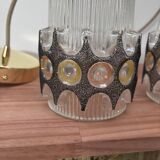 Pair of vintage faceted glass pendant lights
