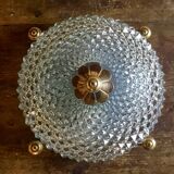 Glass and brass ceiling light