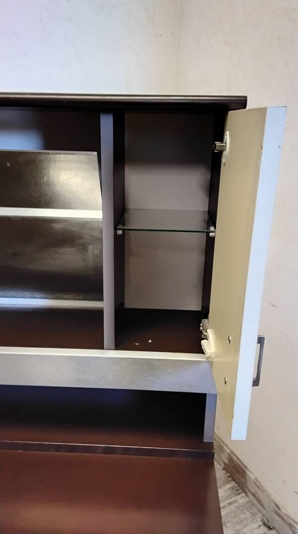 Meuble bar / meuble d’entrée avec miroir vintage des années 70