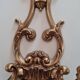 Pair of gilded bronze wall lights with double arms Mod Dep Bronze