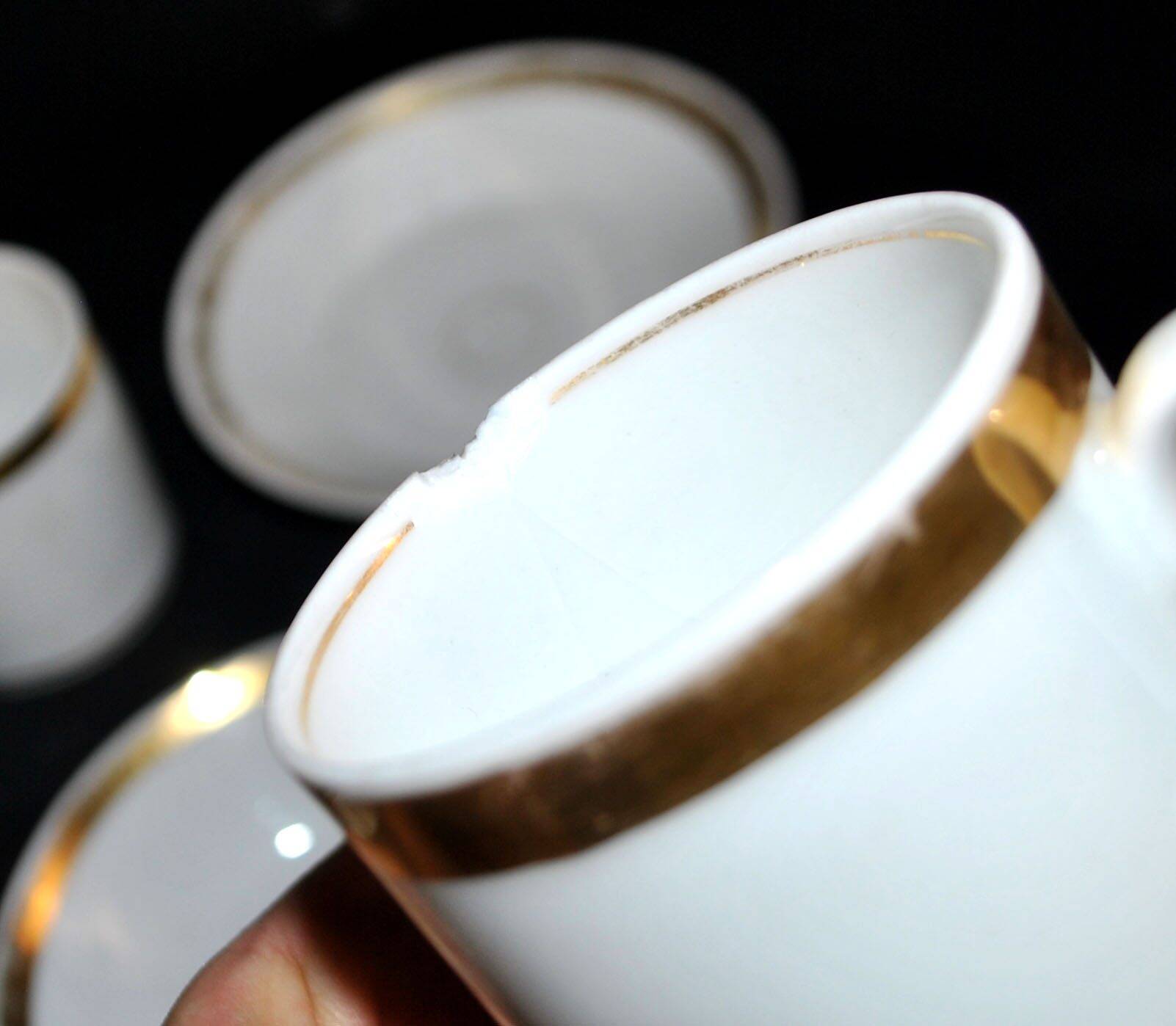 Empire coffee service in porcelain, 19th century swan neck, Paris porcelain