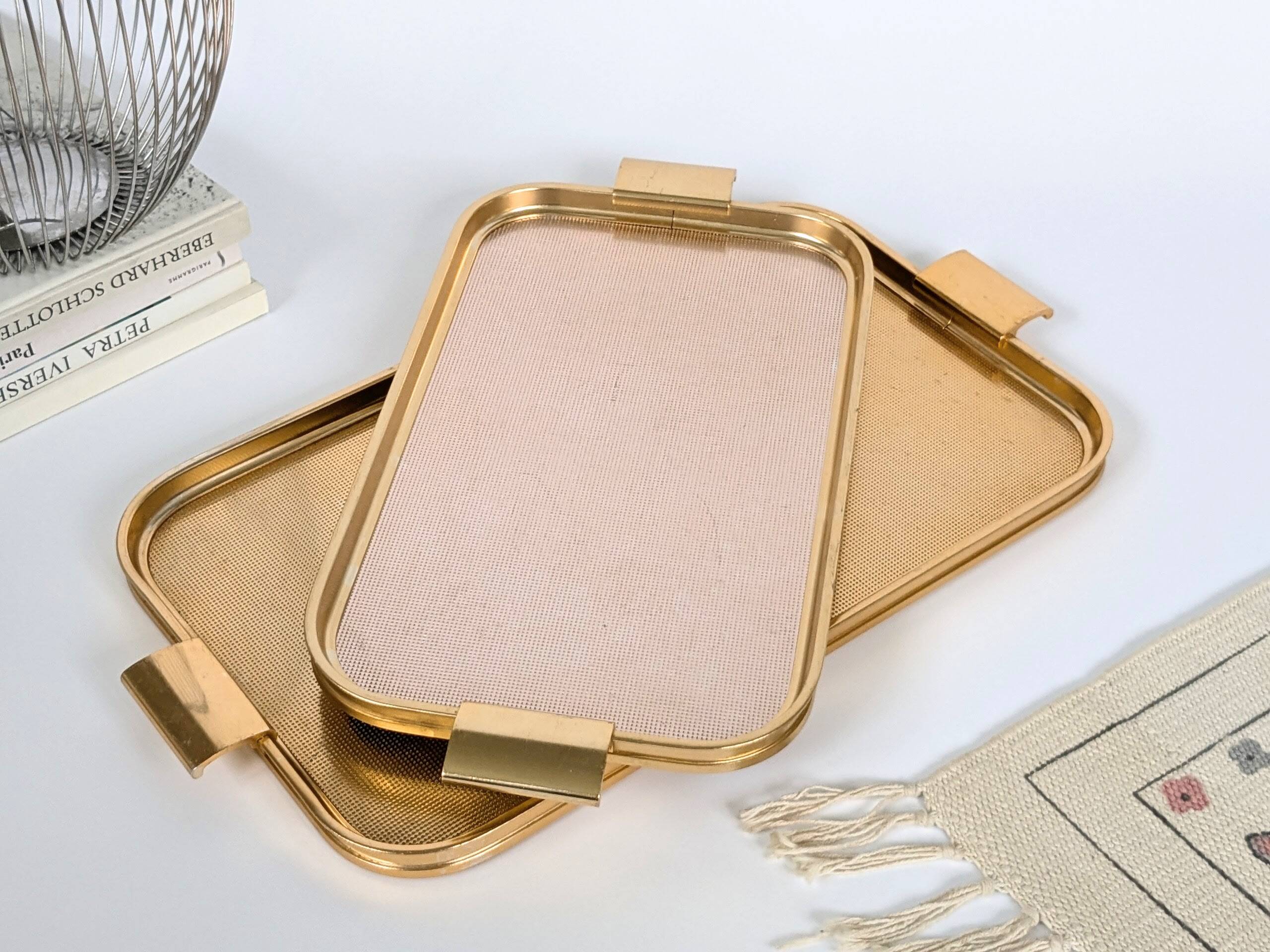 60s Cocktail Trays | Set of 2 | Gold Metal