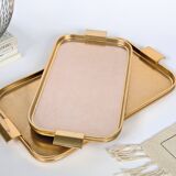 60s Cocktail Trays | Set of 2 | Gold Metal
