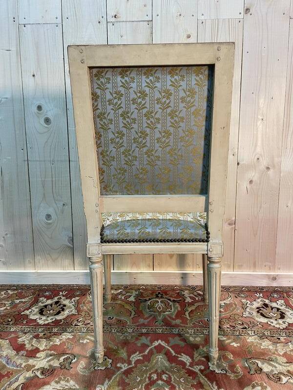 Set of 6 Louis XVI chairs. Beige rechampi