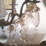 Lustre en bronze et pampilles bicolore