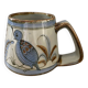 Ceramic mug vase Mexican craftsmanship signed bird flower