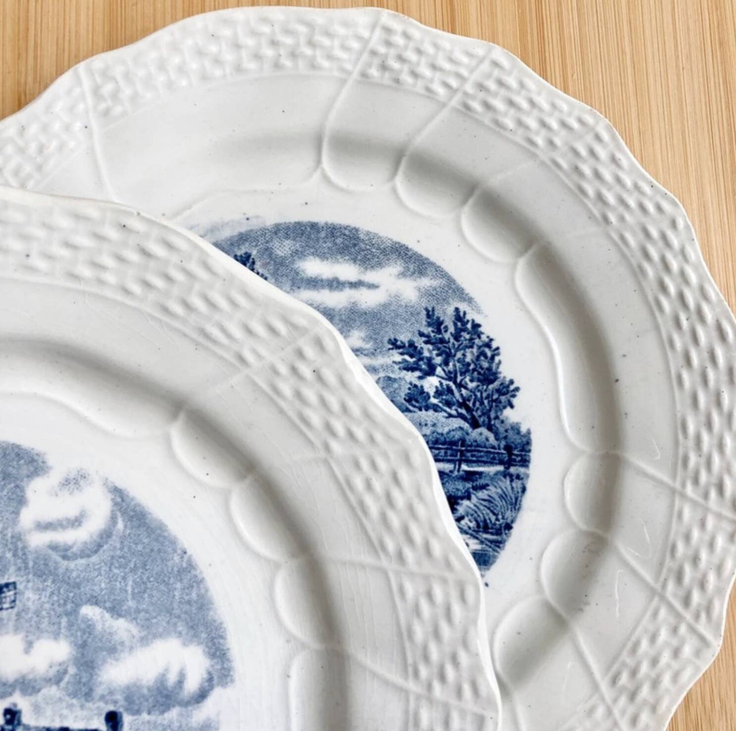 Assiettes à dessert porcelaine opaque Delft