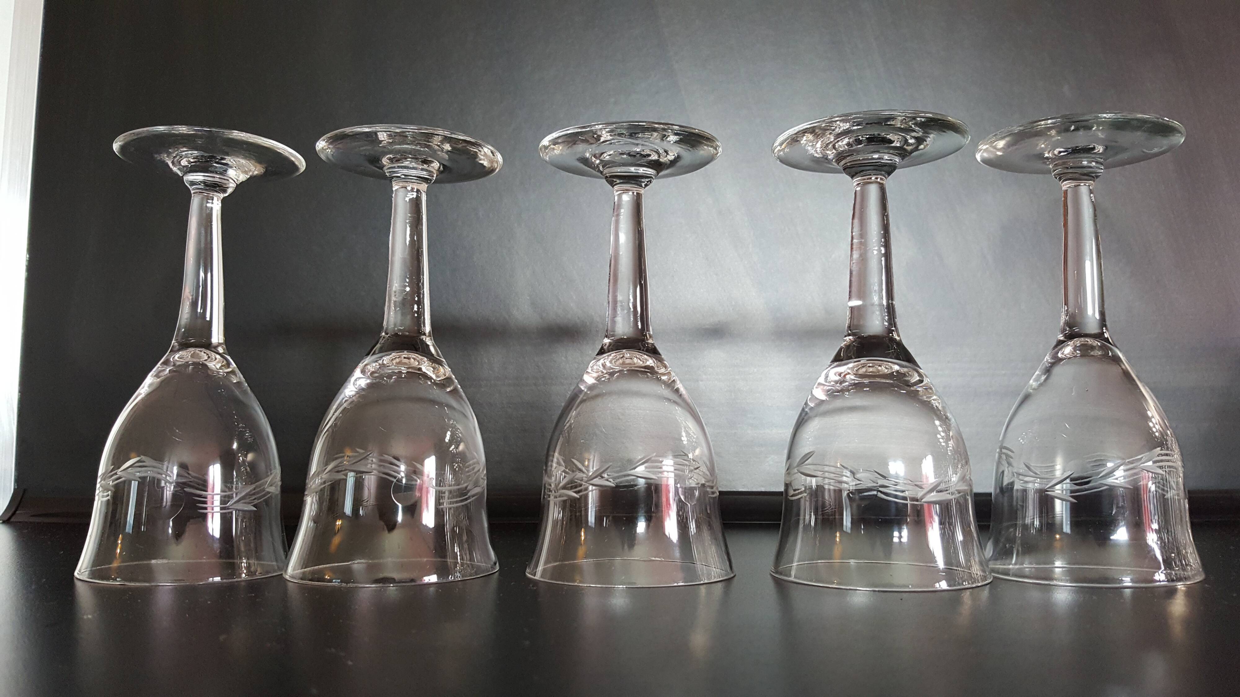 5 blown and chiseled former glasses