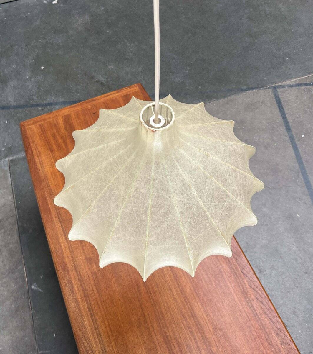 Modern mid-century Cocoon pendant lamp by Friedel Wauer for Goldkant Leuchten, 1960s.