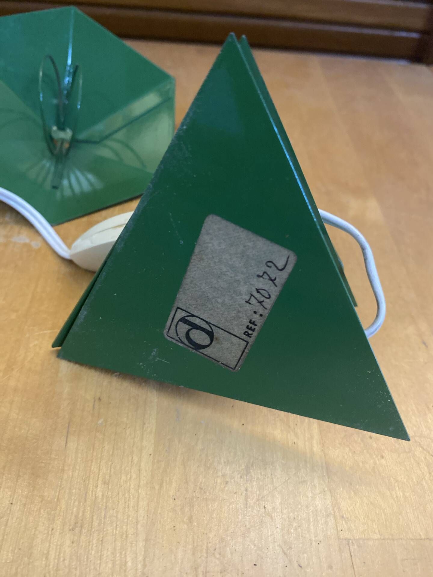 Lampe pince en métal vert, années 50
