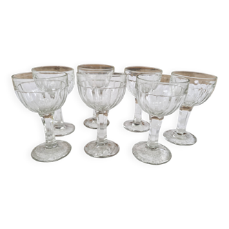7 1930s white wine bistro balloon glasses