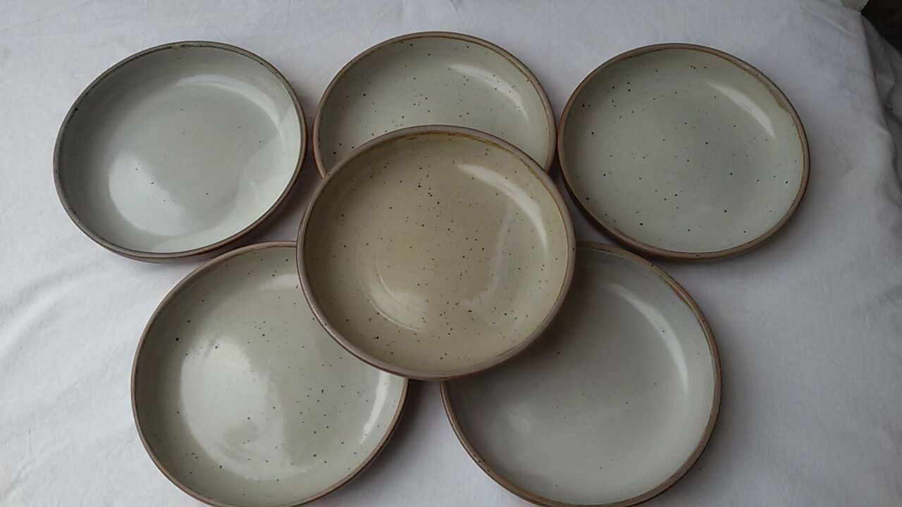Série de 6 assiettes grès vintage