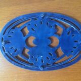 Blue enameled cast iron trivet
