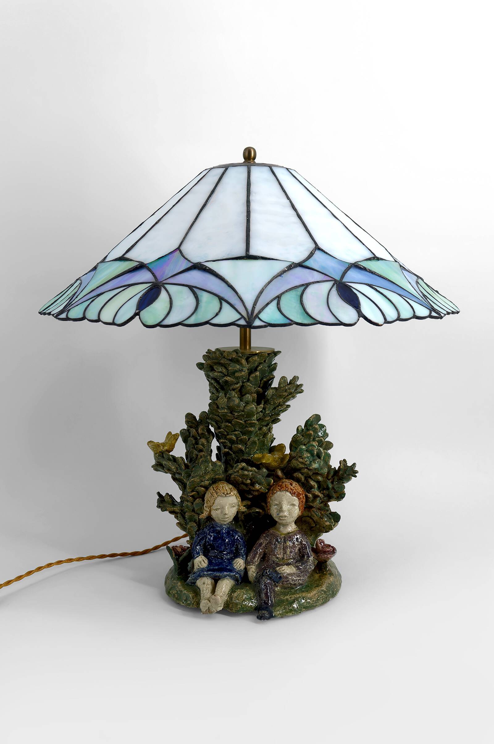 Ceramic lamp, dreamlike childhood – W. Schilder, Germany, c. 1970