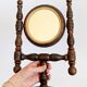 Vintage pivoting mirror to place, carved wood, rustic folk art decor.