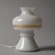 Flygsfors Orrefors White Opaline Glass Mushroom Lamp with Golden Bands, 70s