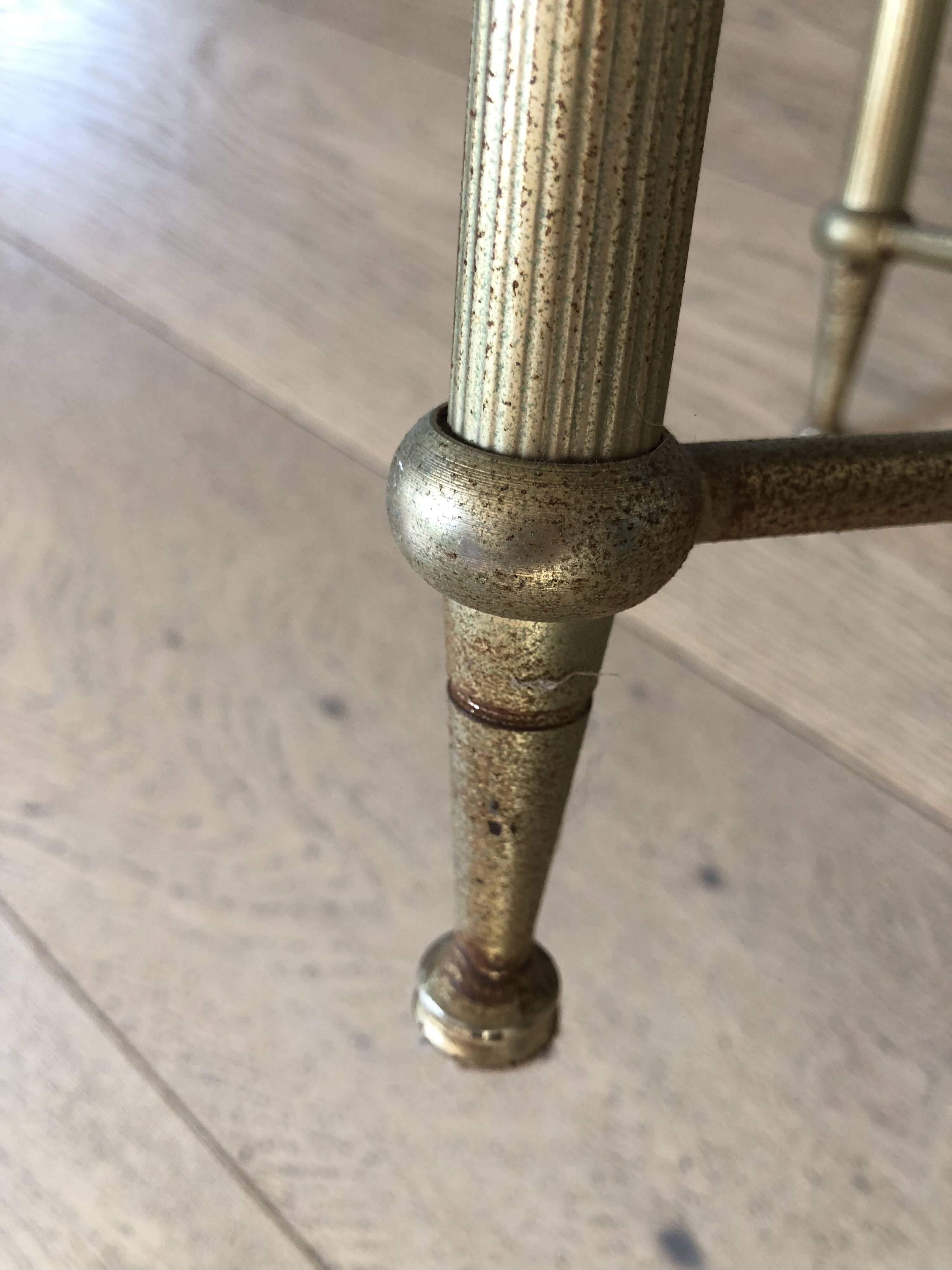 Brass and smoked glass stool