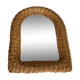Vintage 1970 woven rattan mirror