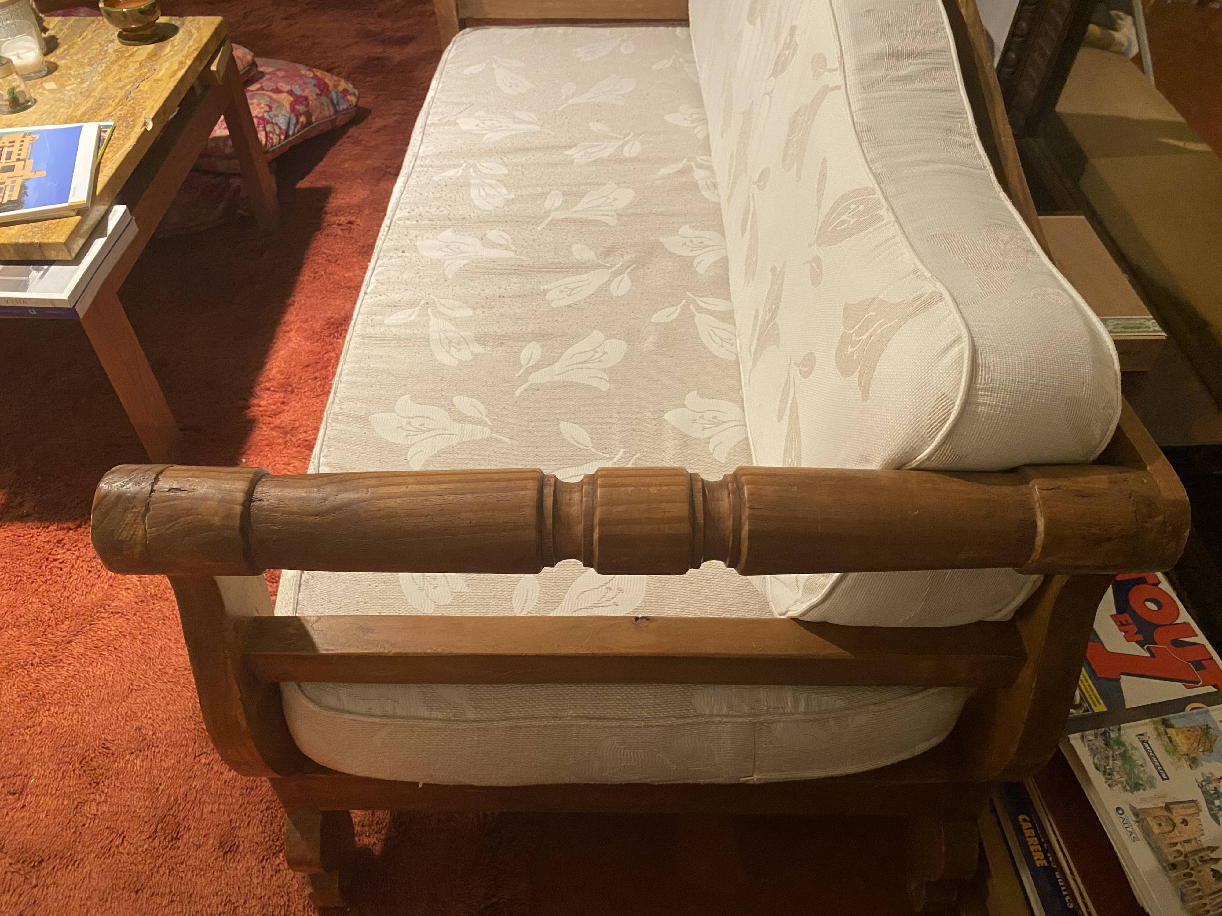 Two-seater sofa in exotic wood, Mexican style