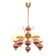 Mid-Century Italian Brass, Opaline & Ceramic Chandelier