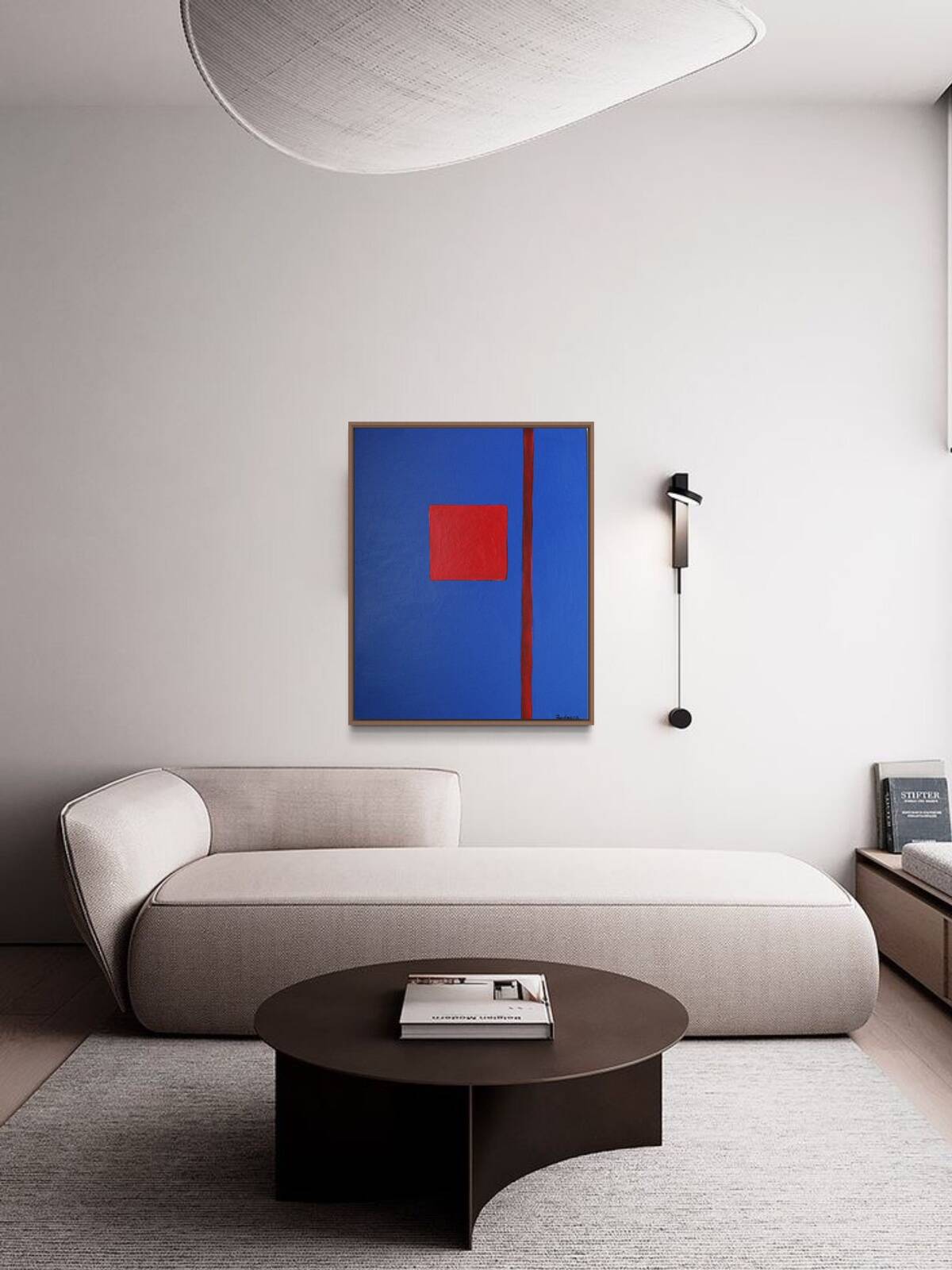 That blue 100x80cm canvas signed.