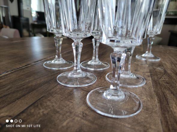 Lot de 6 flûtes à champagne en Cristal d'Arques