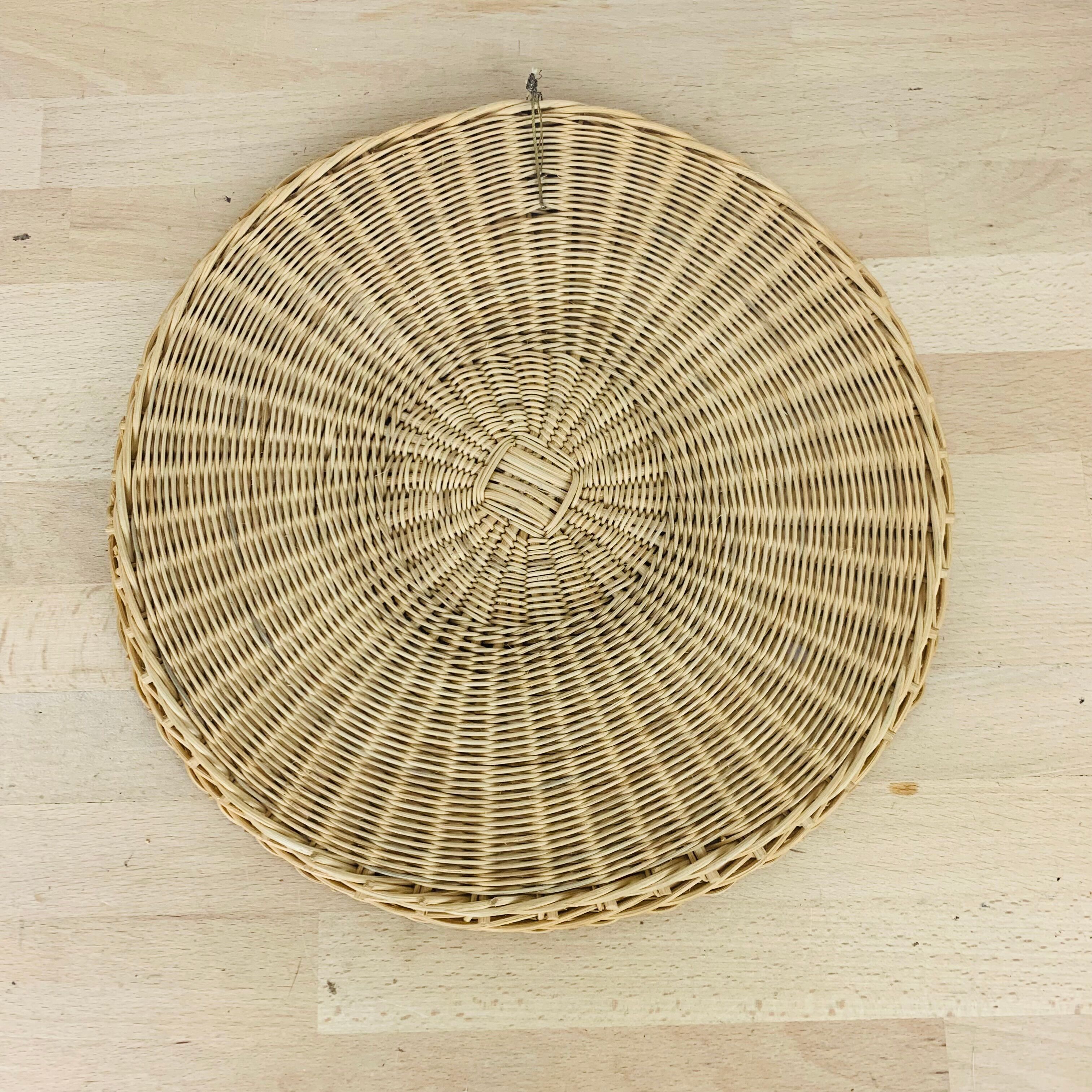 Round rattan braided mirror 33 cm