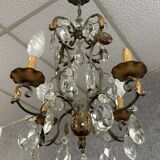 Venetian chandelier with gold and lacquered metal tassels, circa 1940