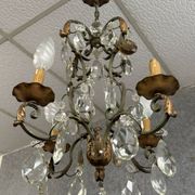 Venetian chandelier with gold and lacquered metal tassels, circa 1940