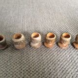Series of 6 wooden coquetiers