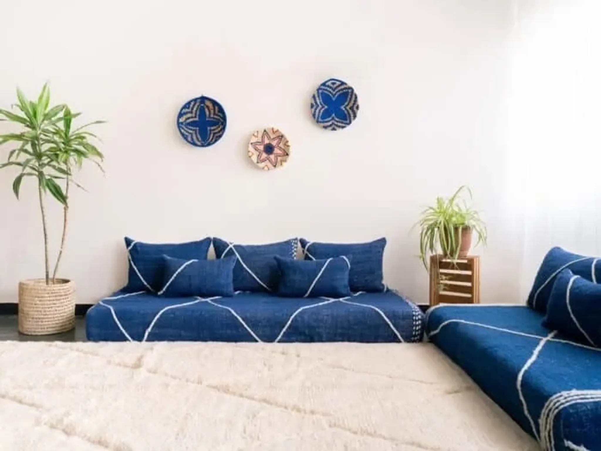 Tapis kilim marocain bleu