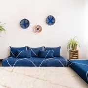 Tapis kilim marocain bleu