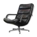 Black leather F141 armchair by Geoffrey Harcourt for Artifort, 1970s