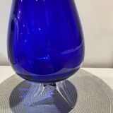 Vintage cobalt blue vase, class brandy balloon