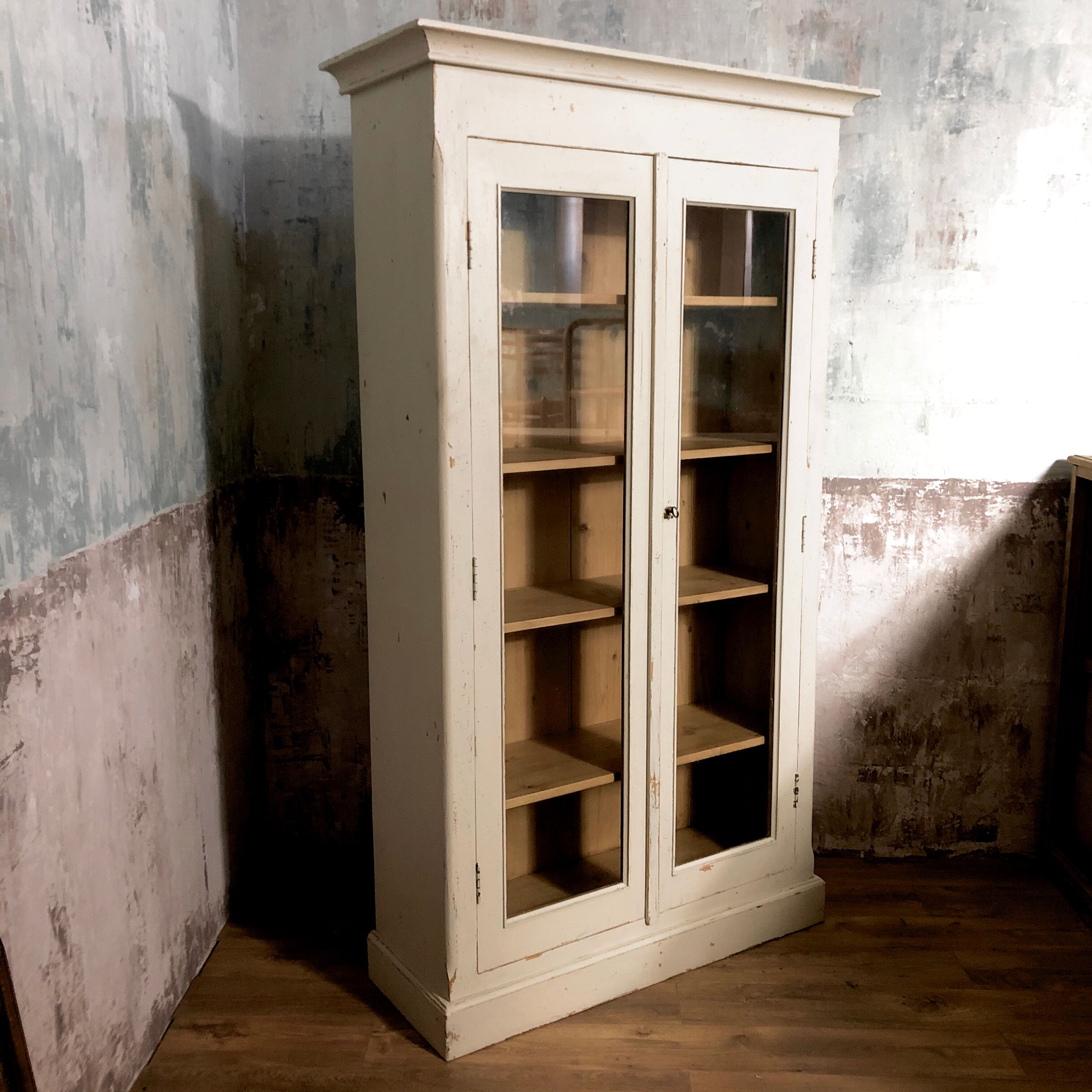 Former window buffet - aged white patina