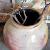 Ball vase in enamel sandstone cracked inside Indigo