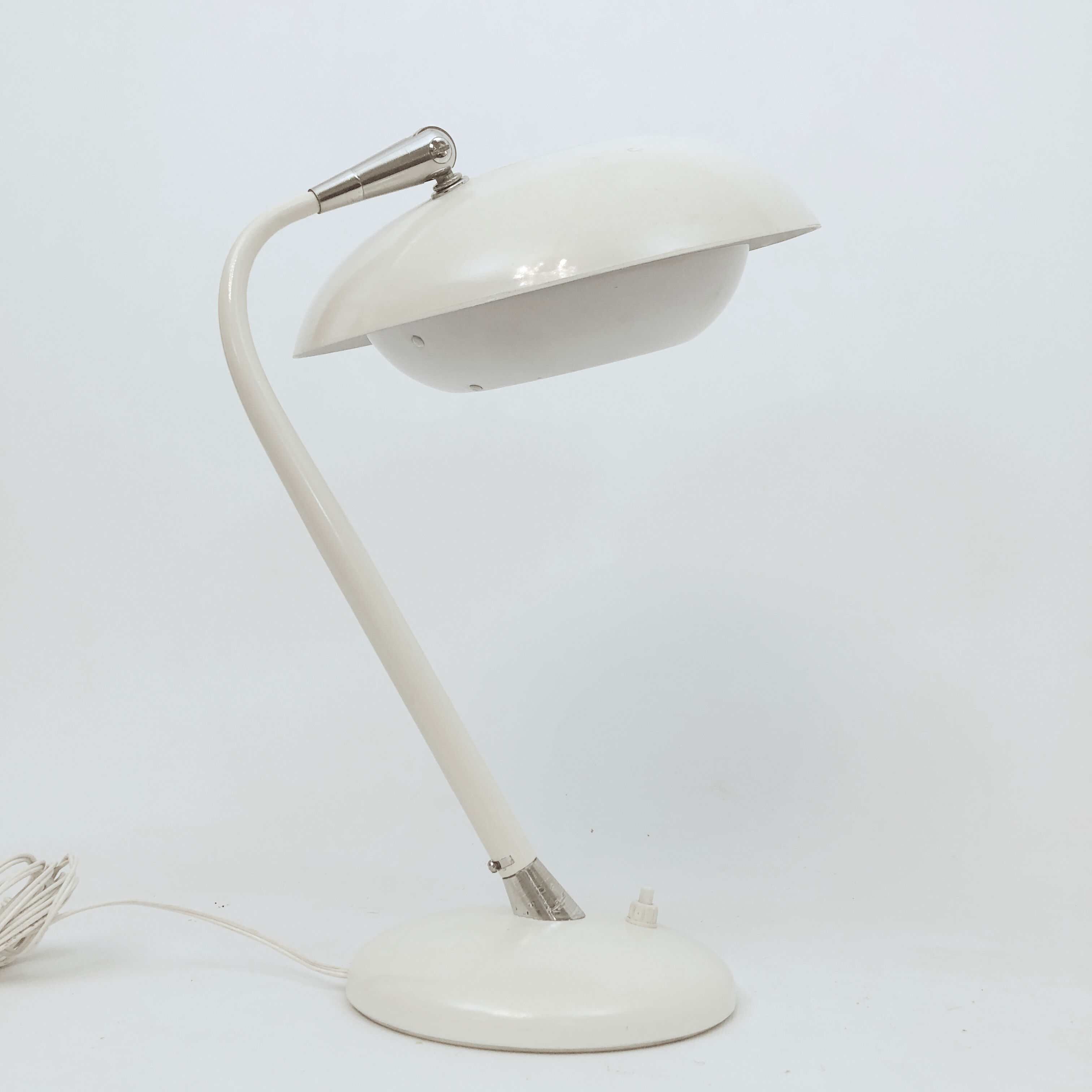 Lampe de table blanche italienne, Stilnovo années 1950