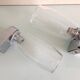 Pair of vintage 1970s-80s glass and chrome wall lights with teardrop shapes