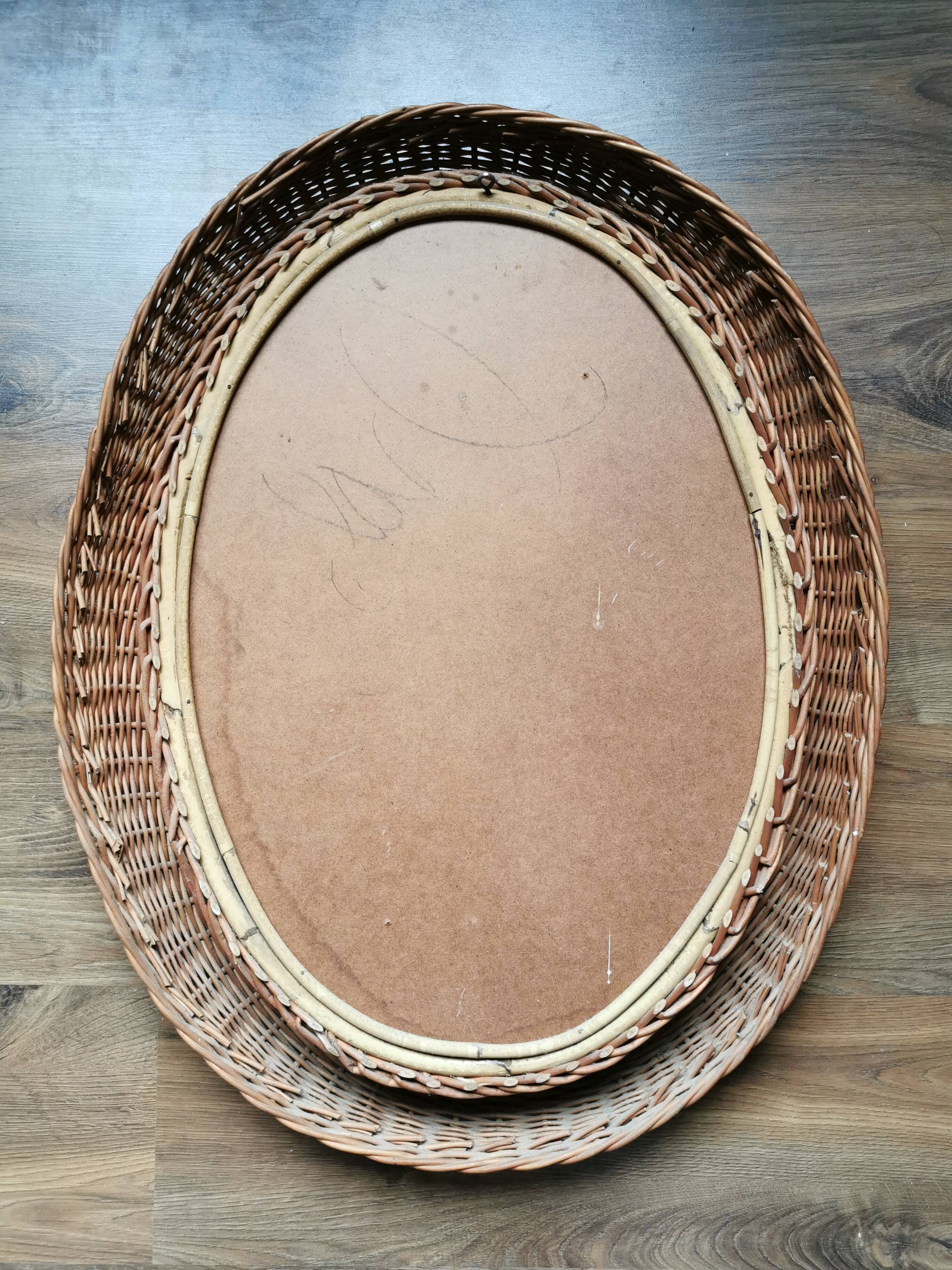 Vintage wicker mirror 55x70cm