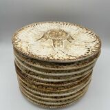 10 Longchamp earthenware oyster plates, 1960