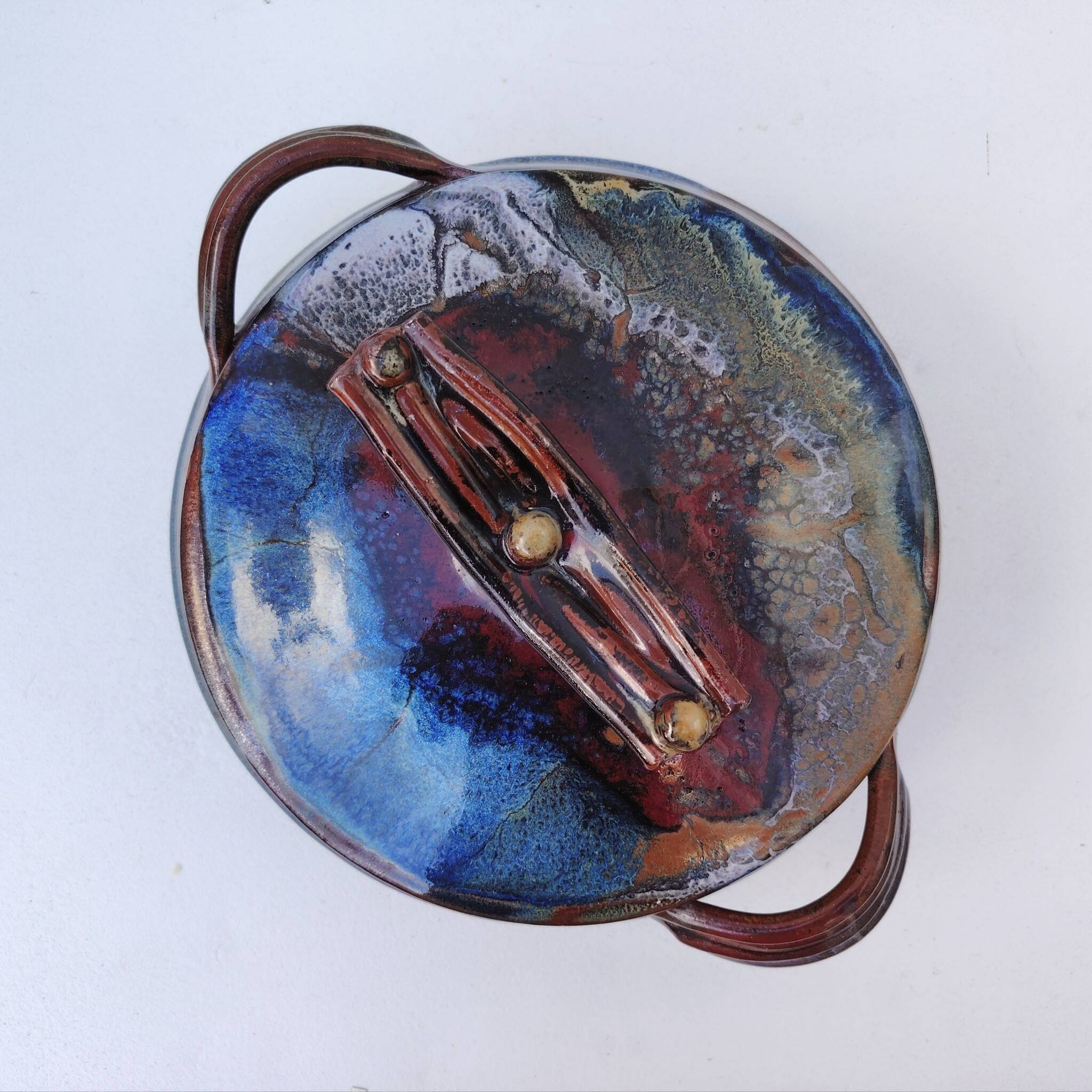 Large covered pot, soup tureen, glazed stoneware, Matthieu Liévois