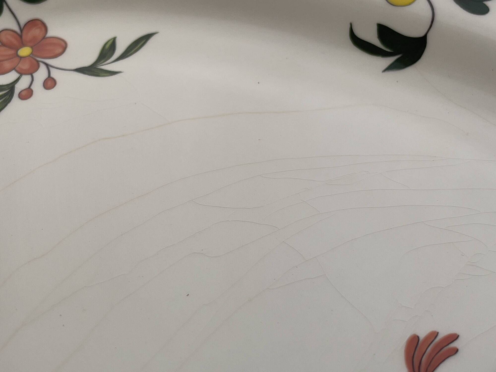 Plat de service ovale en faïence de Gien « oiseaux de paradis »