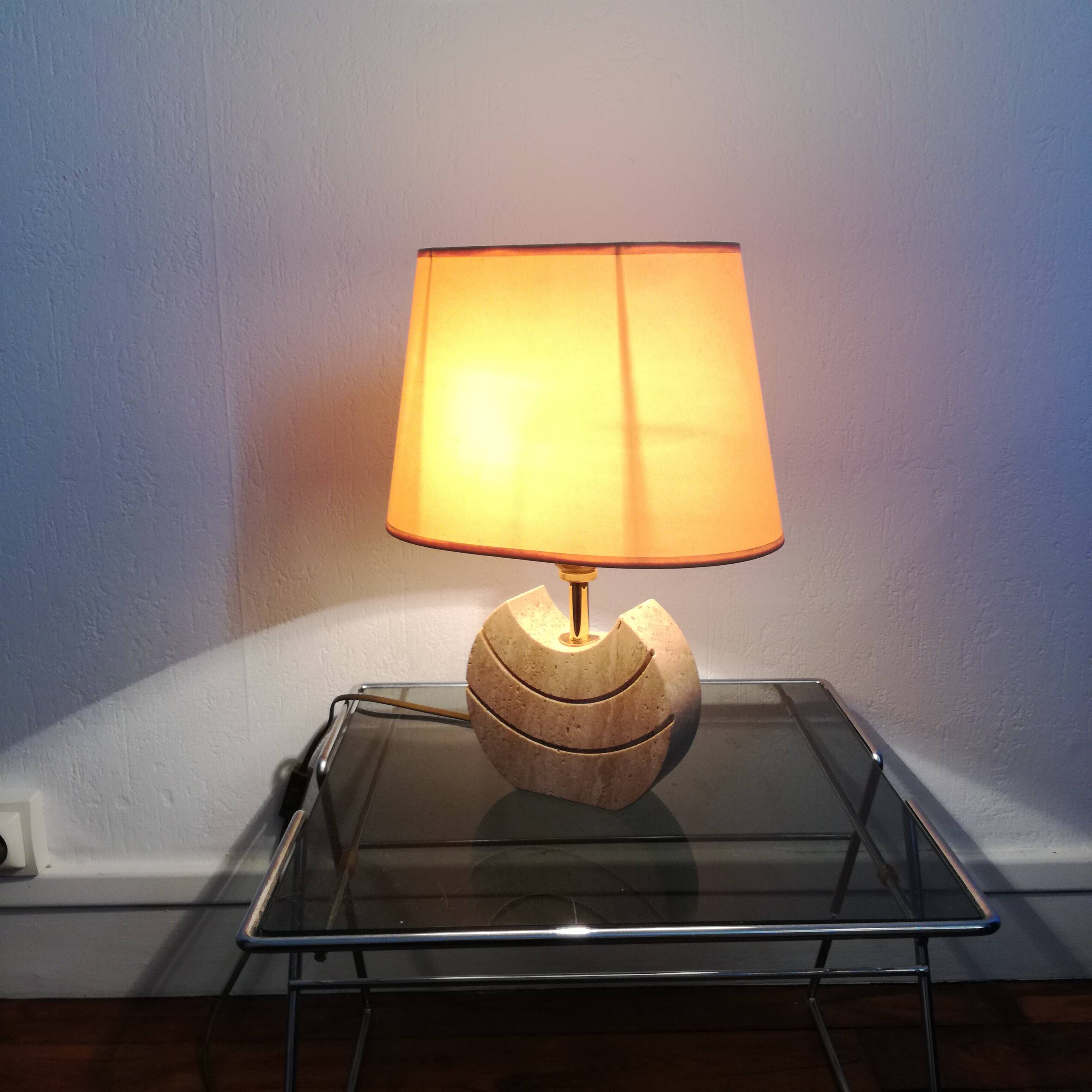 Small travertine lamp 1970